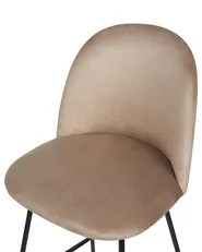 Set of 2 Bar Chairs ARCOLA Velvet Taupe_902386