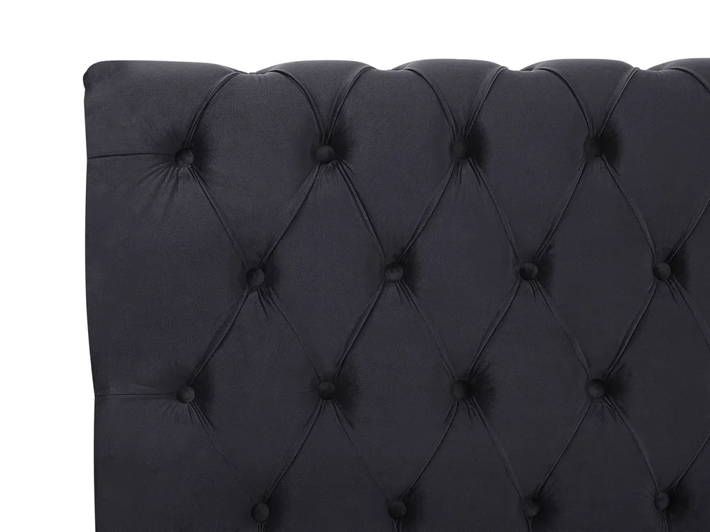 Krevet Samet AVALLON 160 x 200 cm Crni_694384