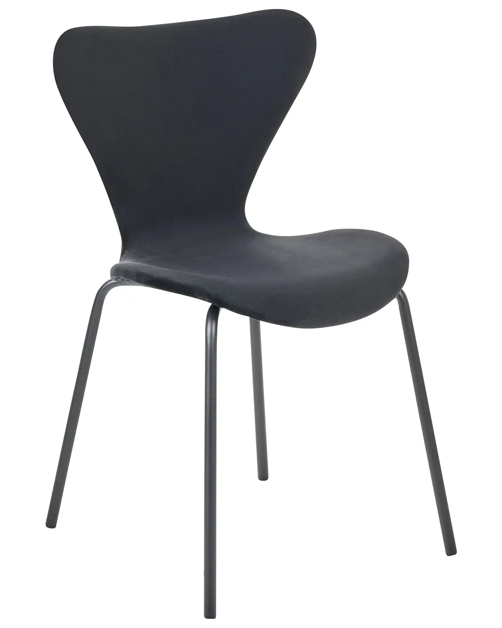 Set of 2 Dining Chairs BOONVILLE Velvet Black_862127