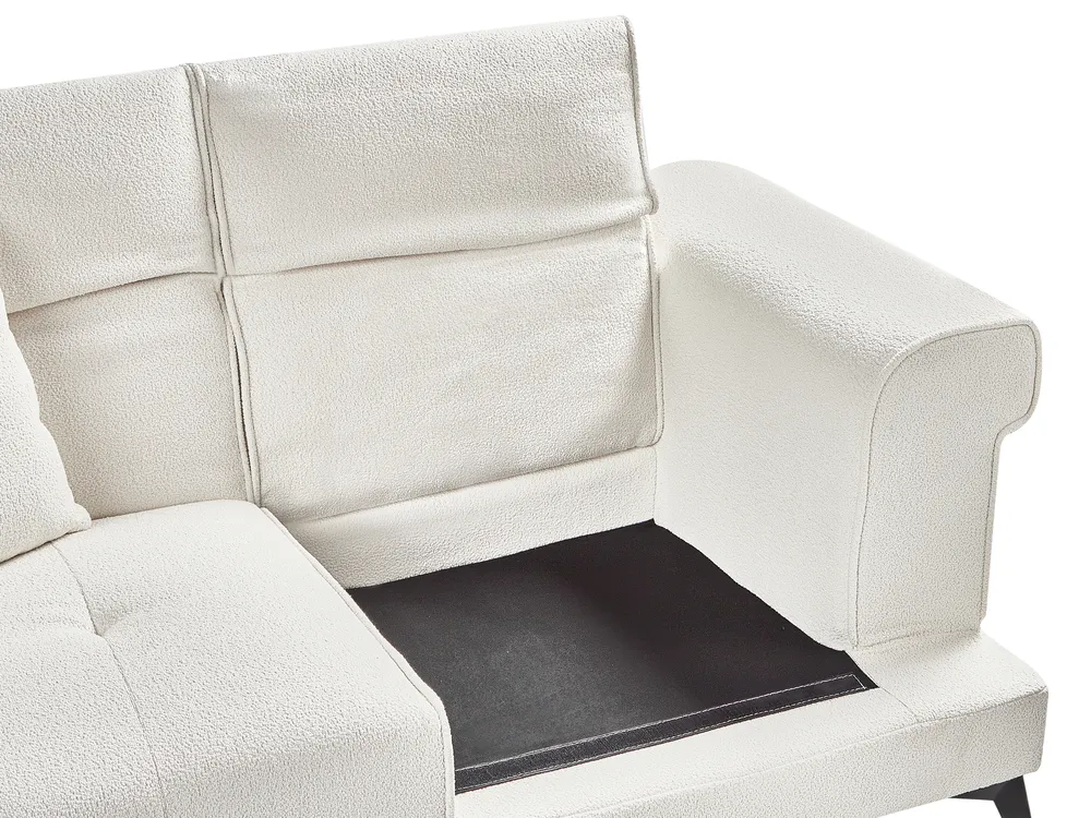 Sofa 2 Seater SKIVE Boucle White_948670