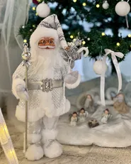 Weihnachtsdekoration NELAUG 48 cm Weihnachtsmann Silber_1050787