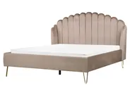Bett mit Lattenrost Samtstoff AMBILLOU 160 x 200 cm Taupe_902469