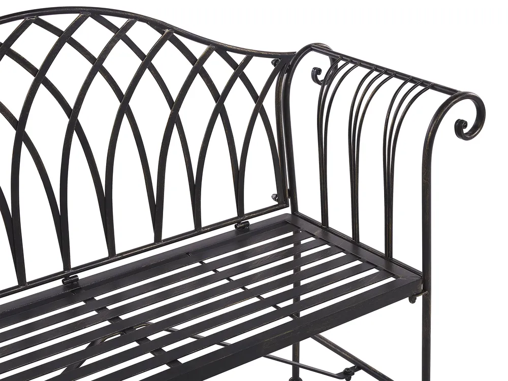 Gartenbank MILAZZO 130 cm Metall Schwarz_825344