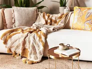 Kuscheldecke MATHURA Baumwolle 130 x 180 cm Beige_829265