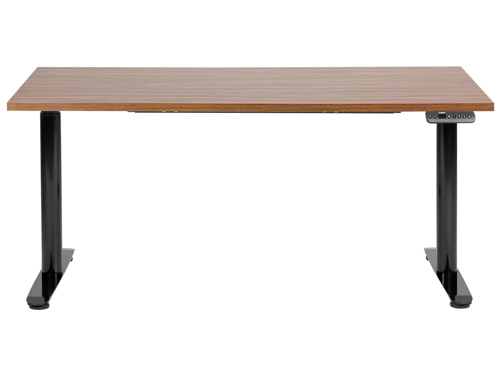 Schreibtisch elektrisch höhenverstellbar DESTINAS 160 cm 72 cm Braun / Schwarz_899689