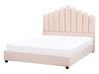 Bed Velvet VINCENNES 140 x 200 cm (EU Double) Pastel Pink