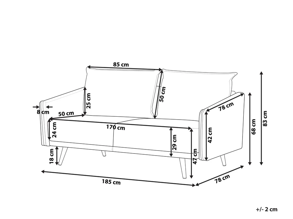 Sofa 3-Sitzer MAURA Samtstoff Rosa_789453