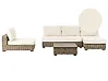 Garden Lounge Set with Table 4 Seater VARALLO Modular Rattan Grey Left Hand