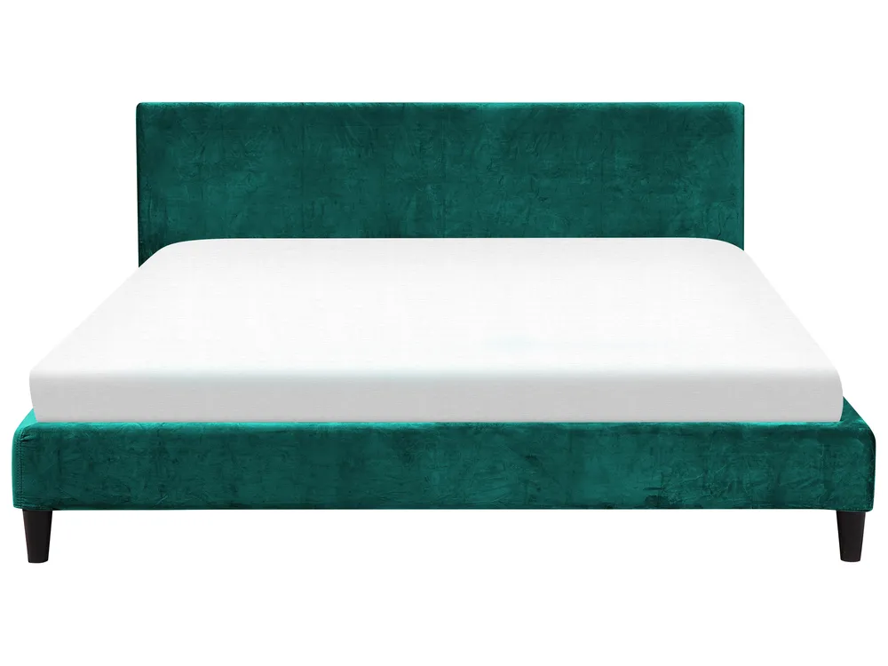 Bett mit Lattenrost Samtstoff FITOU 180 x 200 cm Dunkelgrün_710093