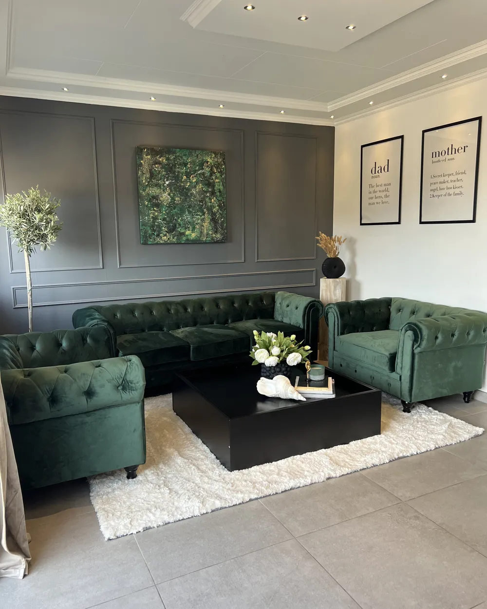 Sofa 3-Sitzer CHESTERFIELD Samtstoff Smaragdgrün_932834