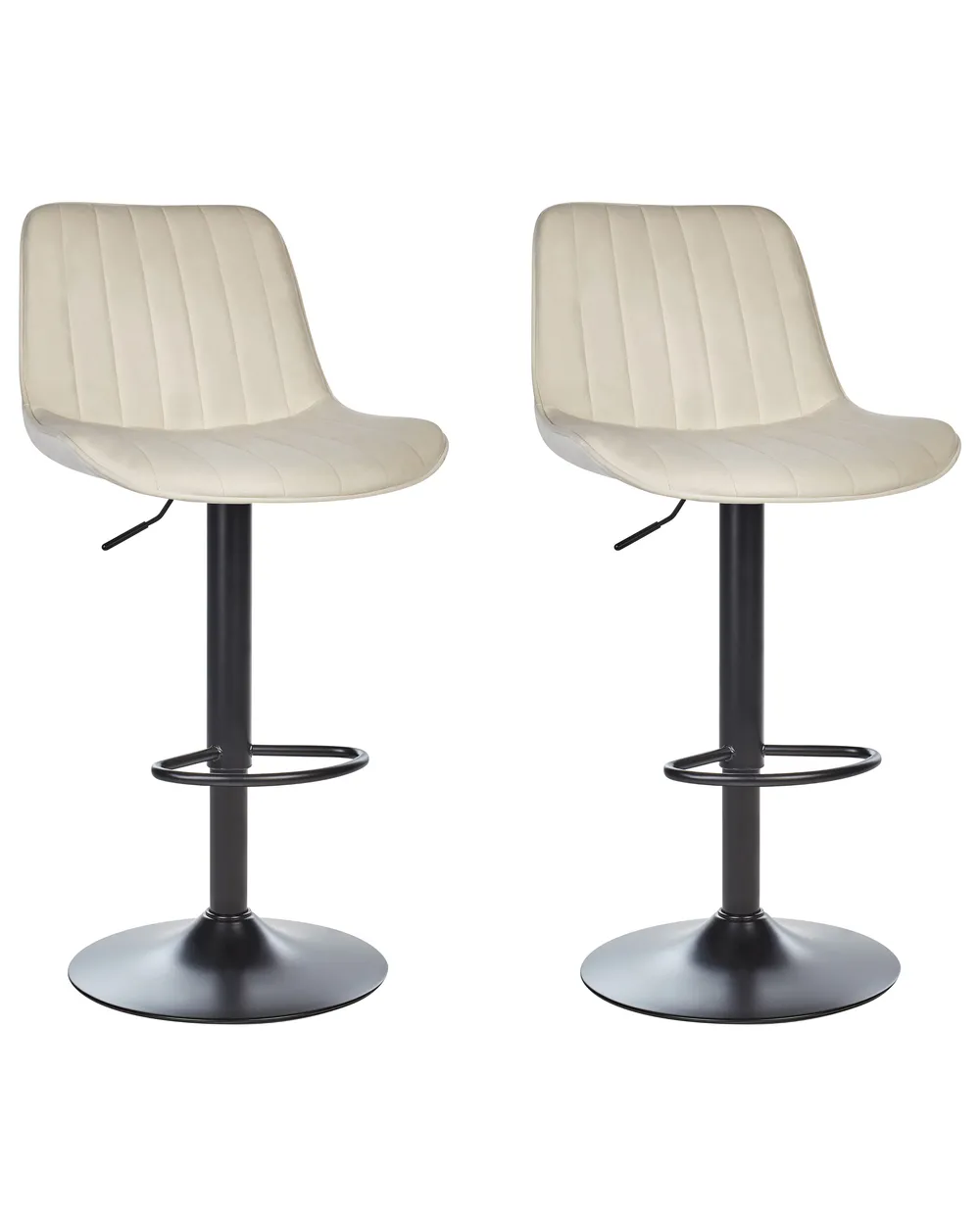 Set mit 2 Barstühlen DUBROVNIK drehbar Samtstoff Hellbeige
