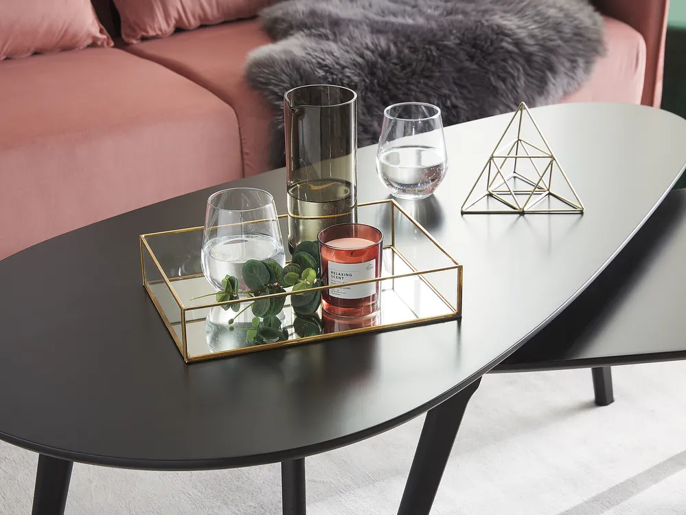 Dekotablett GRENOBLE Glas Gold