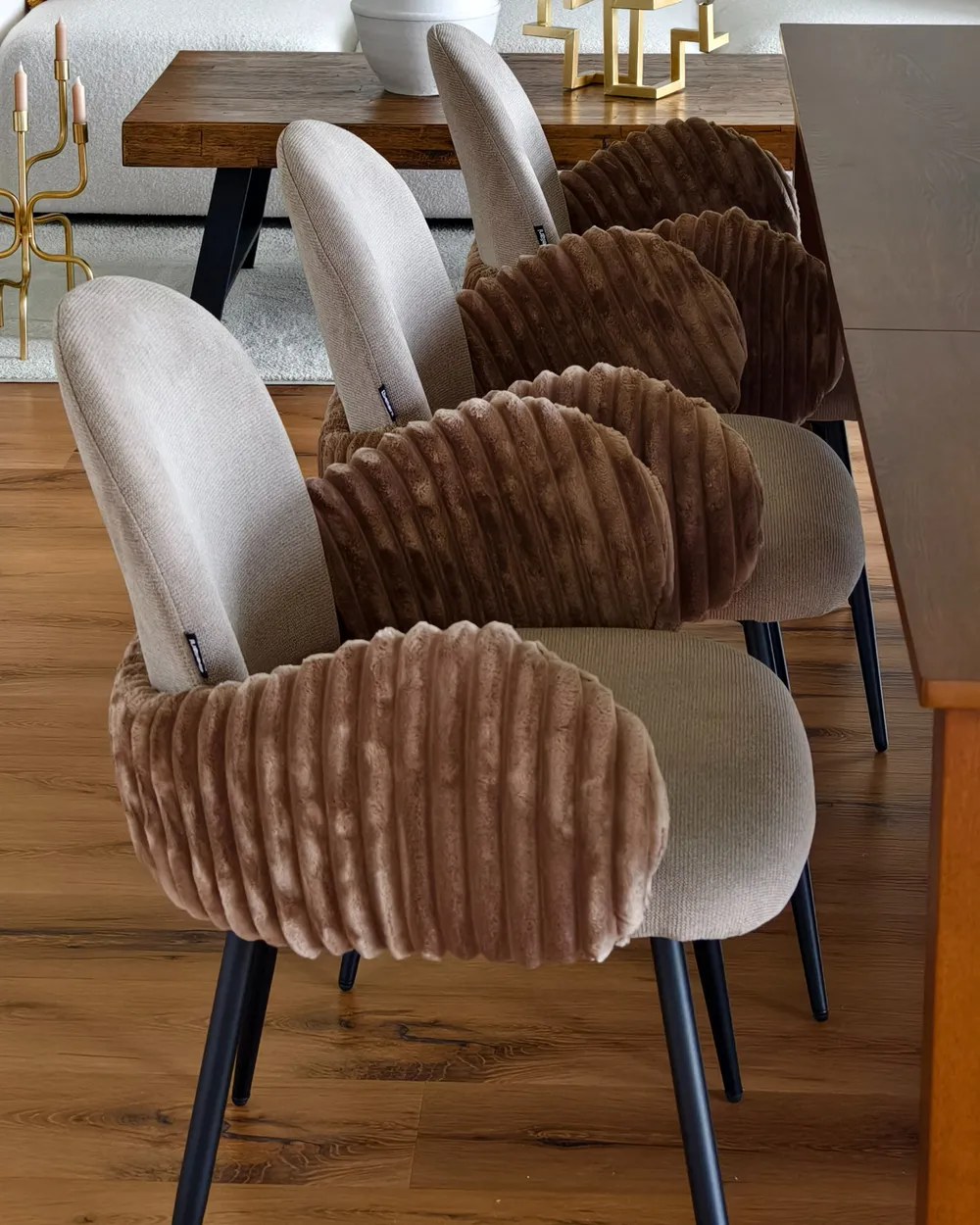 Esszimmerstuhl 2er Set AMITY Stoff Taupe_989090