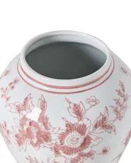 Vase mit Deckel SEWILLA 38 cm Porzellan Rot / Weiß_1052908