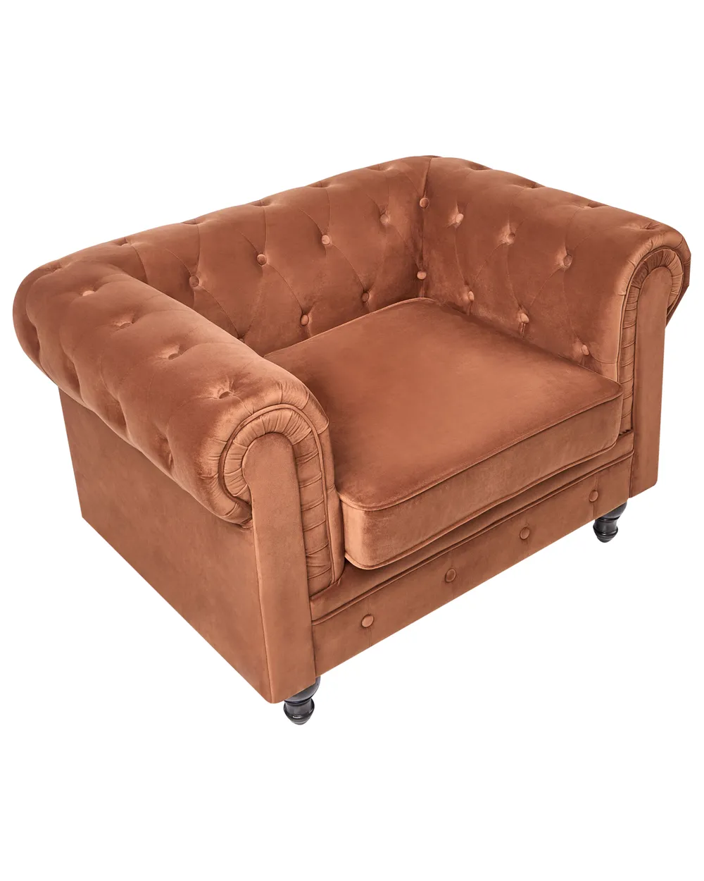 Armchair CHESTERFIELD Velvet Golden Brown_1033557