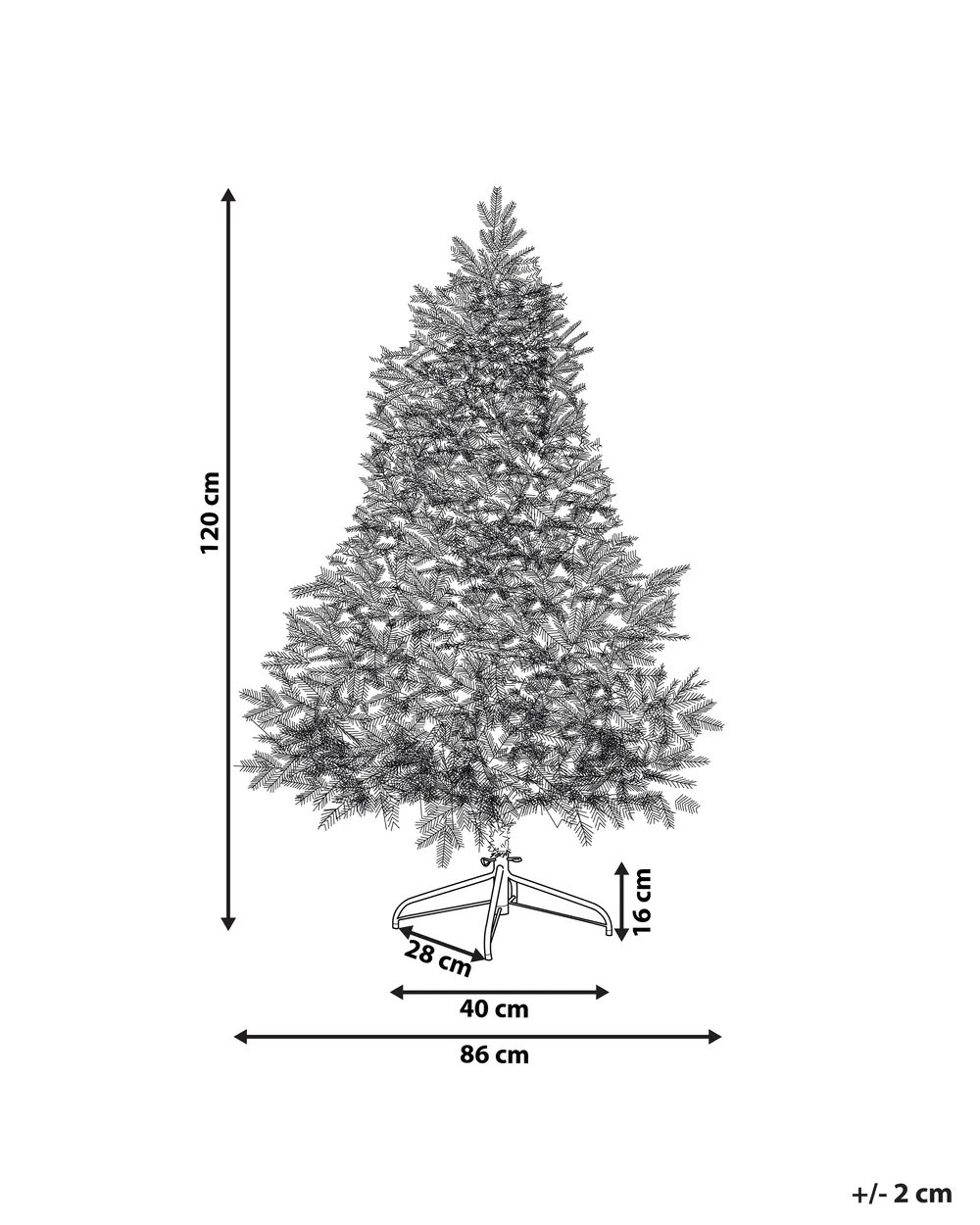 Beleuchteter Weihnachtsbaum LED TATLOW 120 cm Grün_813210