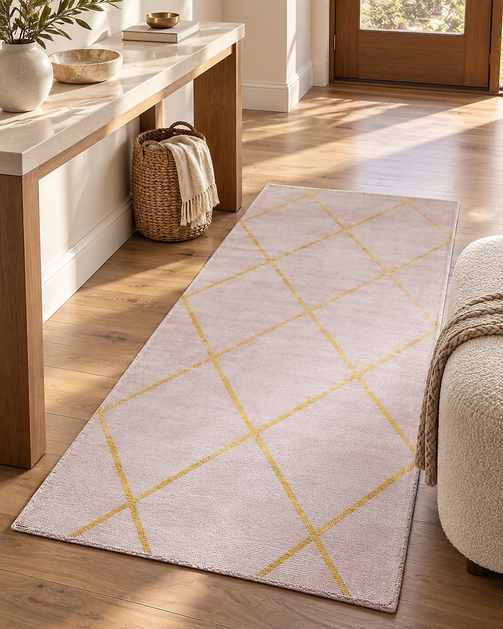 Rug ATIKE Pink 80 x 150 cm Viscose