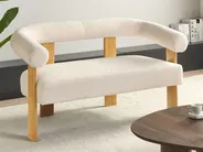 Sofa 2-Sitzer ILBRO Bouclé Cremeweiß / Hellbraun_984870