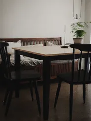 Dining Table GEORGIA Black 150 cm 90 cm Wood_811045