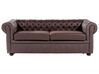 Sofa 3-Sitzer CHESTERFIELD Echtleder Braun