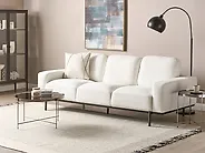 Sofa 3-Sitzer SOVIK Bouclé Cremeweiß_1173695