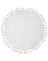 Teppich MITSOBI Weiß ø 120 cm Baumwolle_1065183