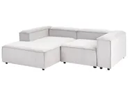 Modul Ecksofa 2-Sitzer ARDAL mit Ottomane Cord Cremeweiß rechtsseitig_1017691
