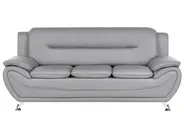 Sofa 3 Seater LEIRA Faux Leather Grey_1058652