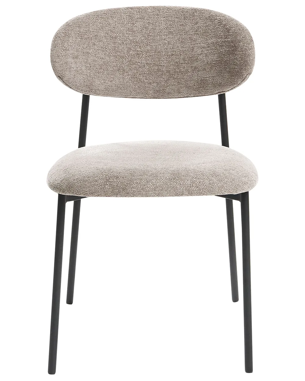 Set of 2 Dining Chairs COWLEY Chenille Taupe_1040062