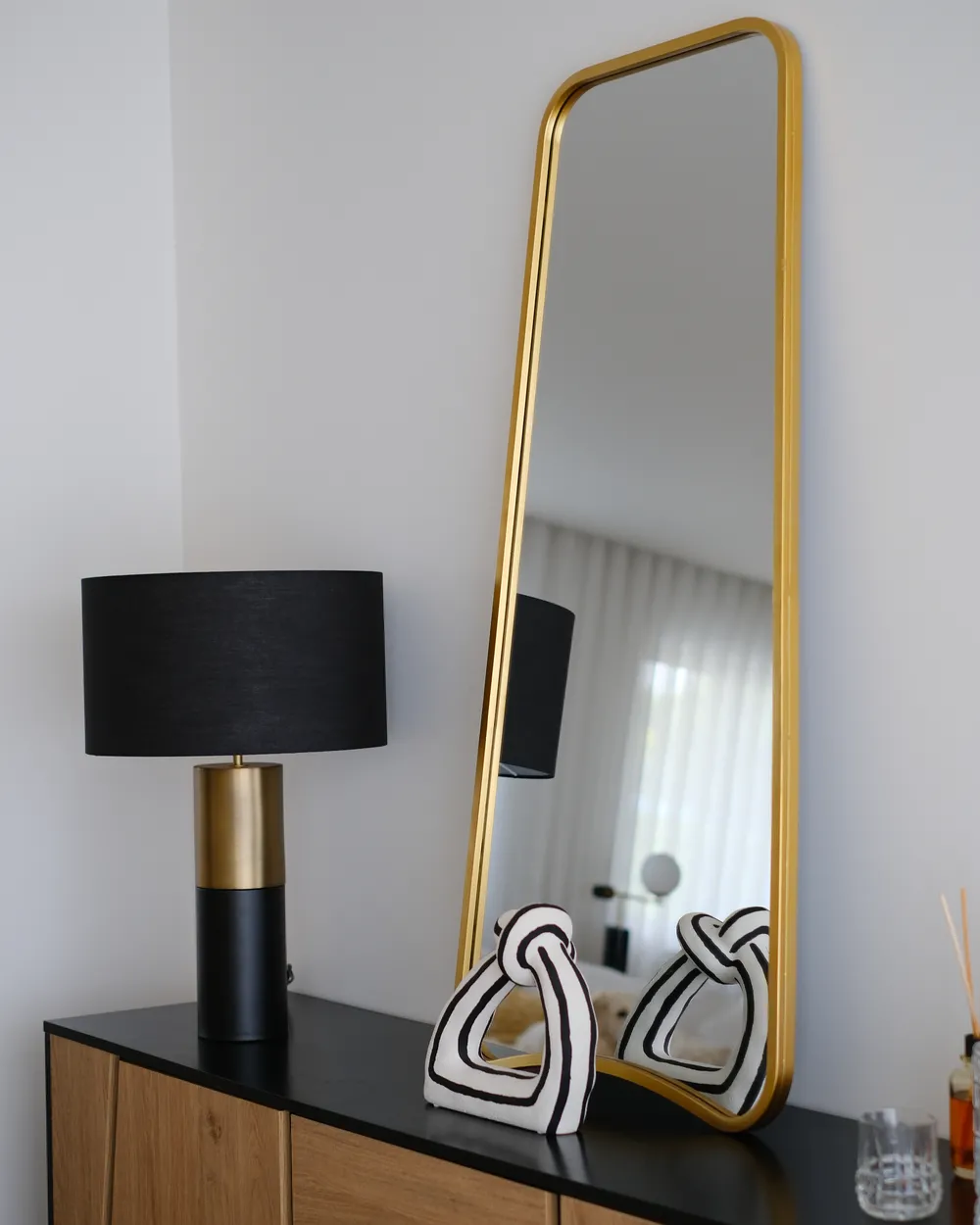 Wandspiegel LEVET 58 cm 122 cm Metall Gold_1017787