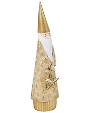 Weihnachtsdekoration 3er Set TENNILA 23/31/32 cm Weihnachtsmann Gold_1175497