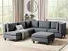 Modul Ecksofa 5-Sitzer UNSTAD mit Ottomane Stoff Dunkelgrau linksseitig