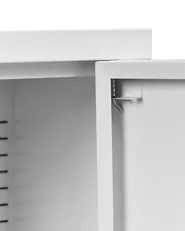 Glass Display Sideboard ESHOLT 80 cm Metal White_1017012