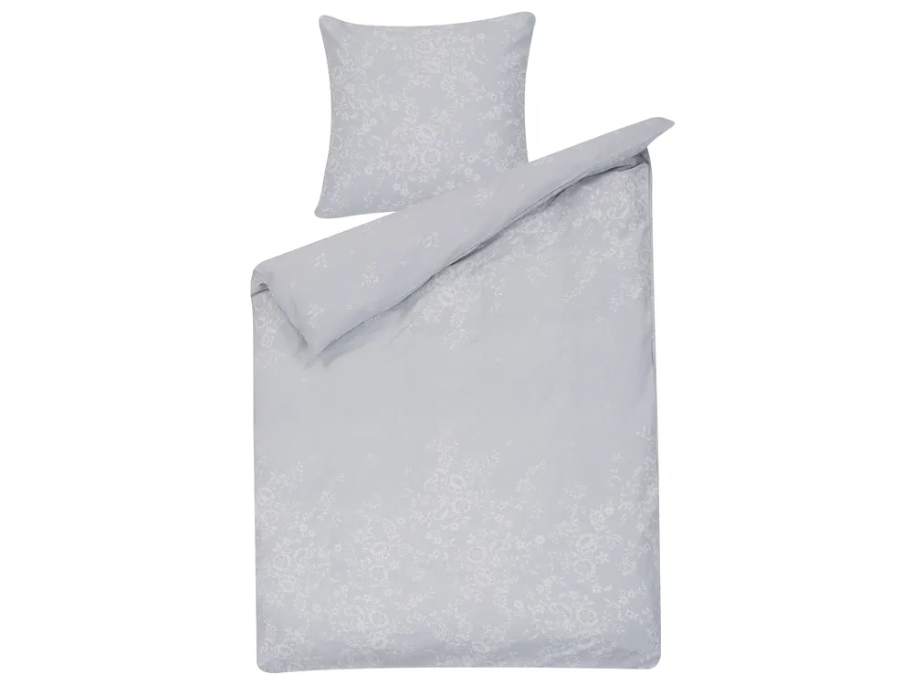 Bettwäsche-Set MORNINGSIDE 135 x 200 cm Baumwollsatin Grau_815065
