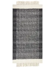 Teppich ATLANTI Schwarz 80 x 150 cm Wolle_847248