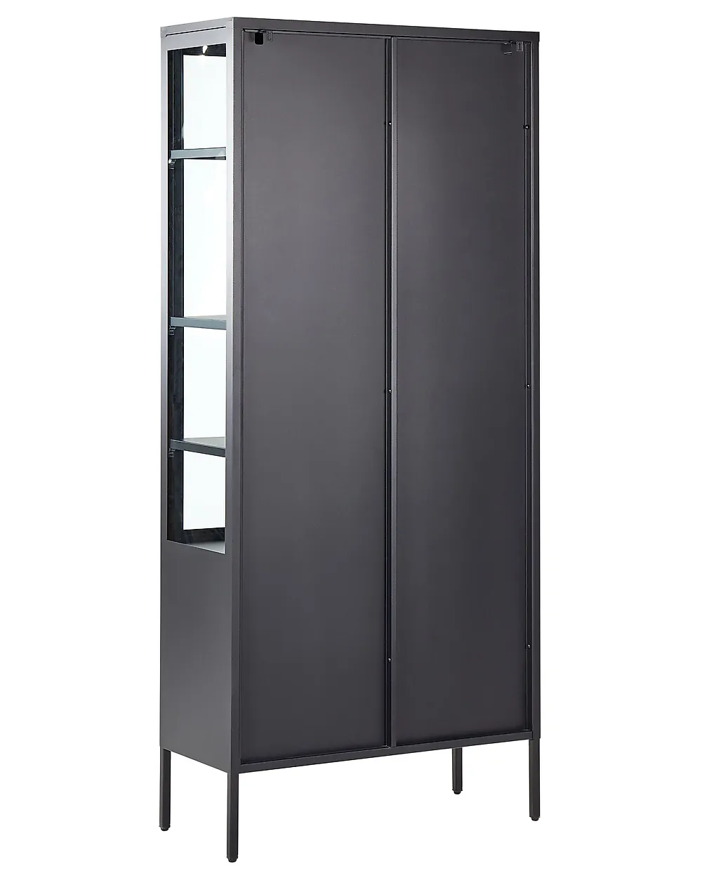 Glass Display Cabinet OXTED 80 cm Metal Black_850461