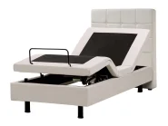 Bett verstellbar Stoff DUKE 80 x 200 cm Hellbeige_973402
