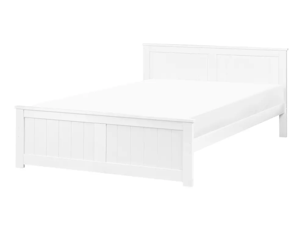 Bett mit Lattenrost Kiefernholz SABRAN 120 x 200 cm Weiß
