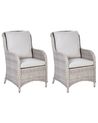 Gartensessel 2er Set CASCAIS Polyrattan Beige