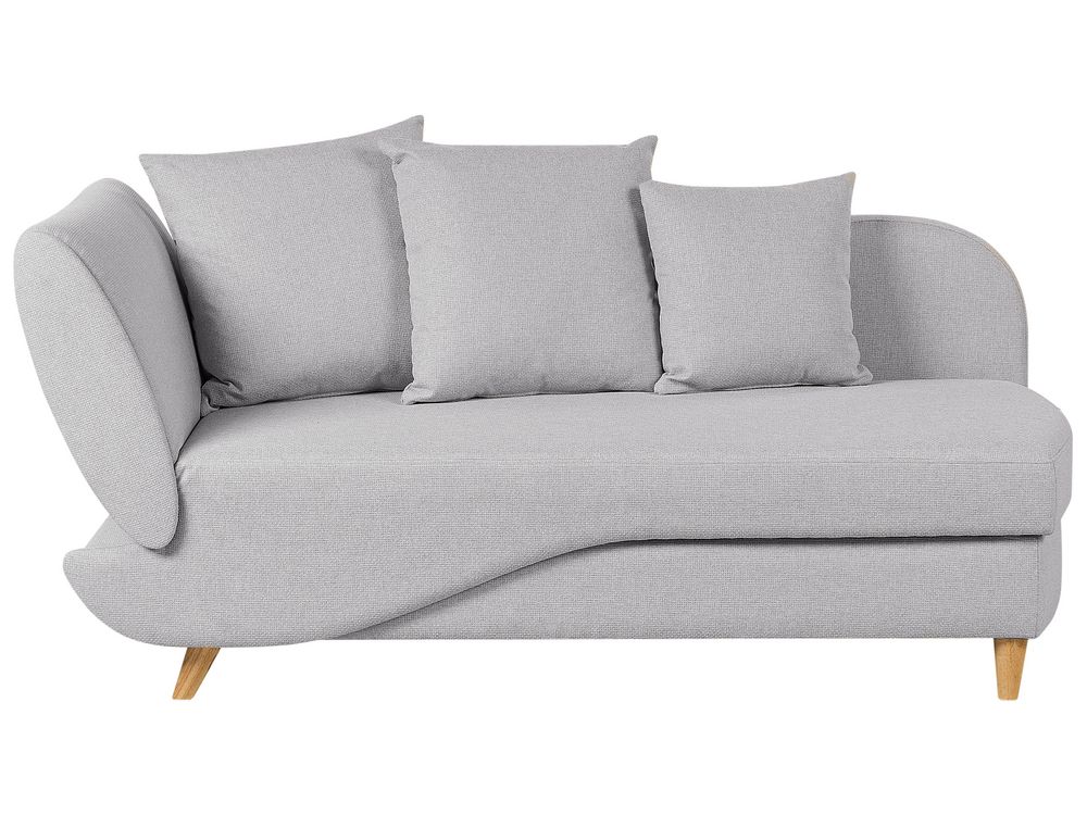 Chaise longue côté gauche MERI avec rangement Lin synthétique Gris clair