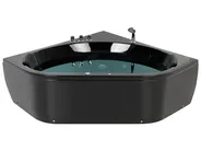 Corner Hot Tub with LED MEVES 1400 x 1400 mm Black_919448
