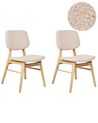 Esszimmerstuhl 2er Set ELAINE Bouclé Hellbraun / Beige