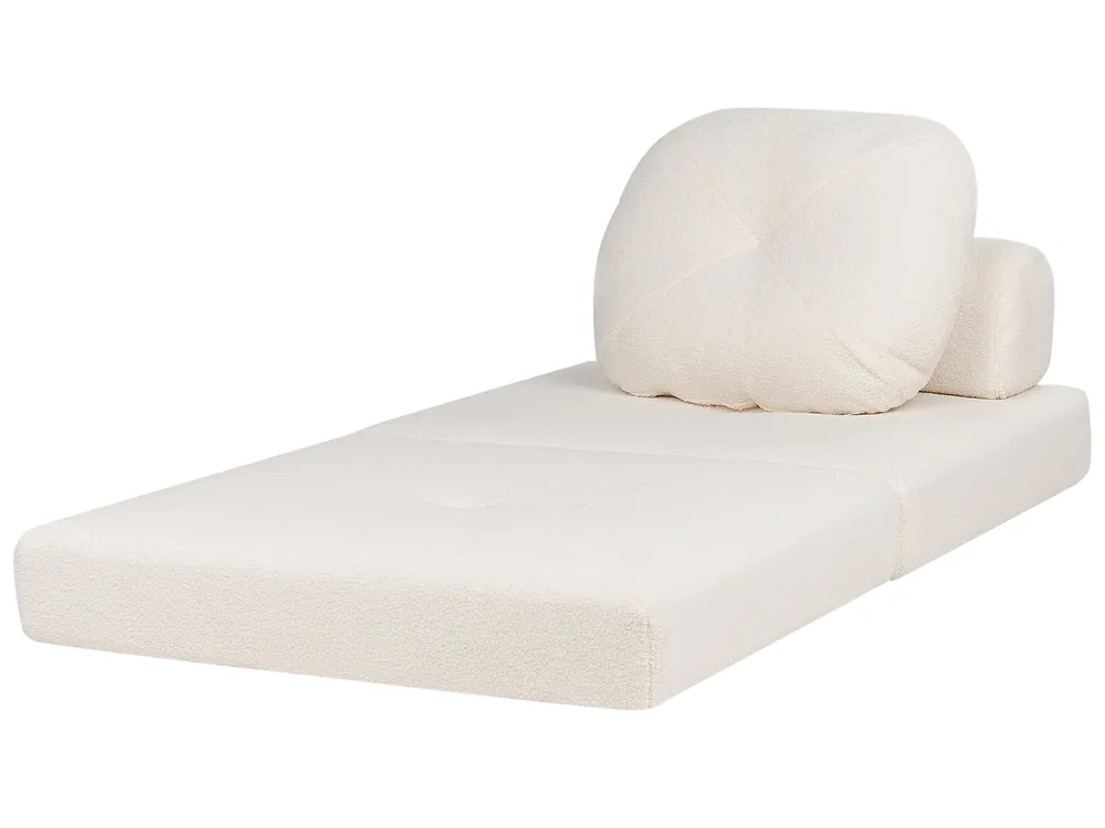 1-Sitzer Schlafsofa OLDEN Bouclé Weiß_906487