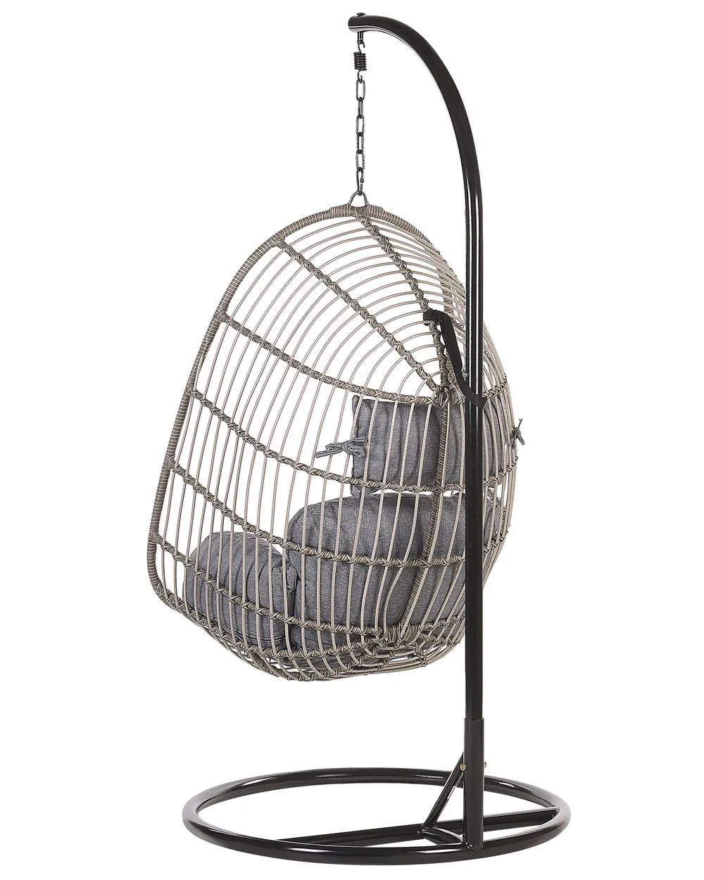 Hängesessel mit Gestell CASOLI Polyrattan Grau_763752
