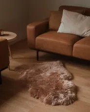 Sheepskin Rug ULURU Light Brown 65 x 110 cm_1039561