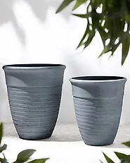 Set mit 2 Blumentöpfen KATALIMA 43 cm Grau_1182483