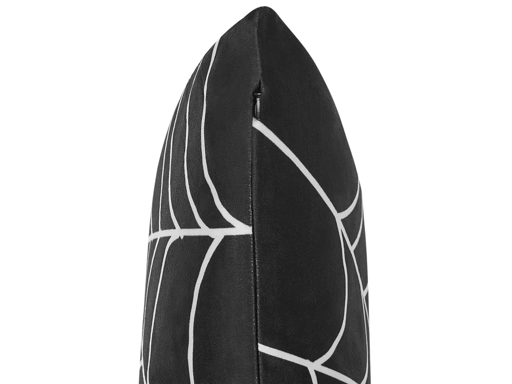 Throw Cushion LYCORIS 45 x 45 cm Velvet Black Abstract Pattern_830238