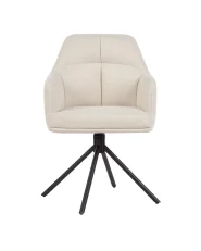 Esszimmerstuhl 2er Set drehbar MIRA Stoff Beige_945725