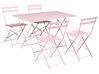 Gartenmöbel Set 4-Sitzer FIORI klappbar Metall Pastellrosa