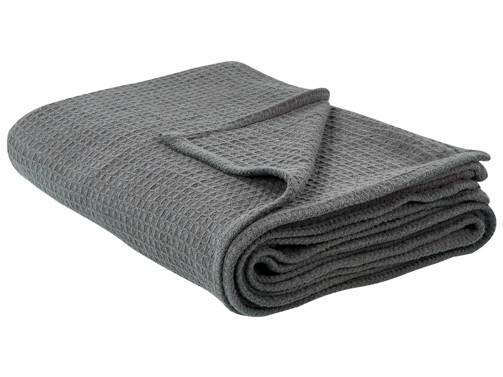 Tagesdecke RAGALA Baumwolle 200 x 220 cm Dunkelgrau